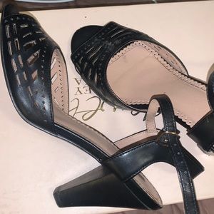 Black heel with cutout detail